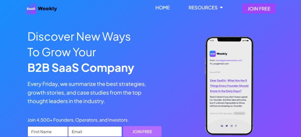 Get SaaS Weekly Newsletter