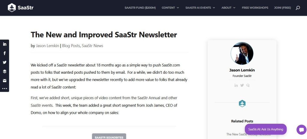 SaaStr Newsletter