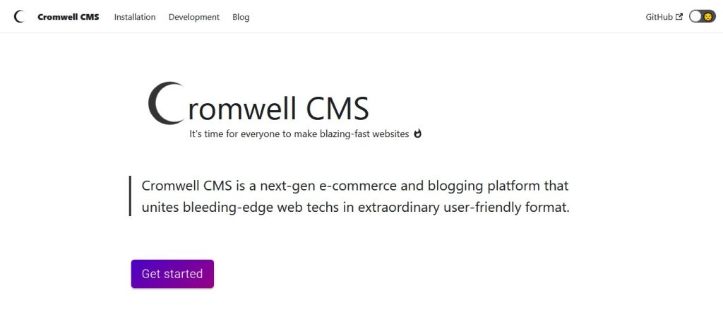 Cromwell CMS Homepage