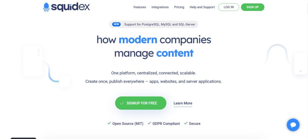 Squidex Homepage