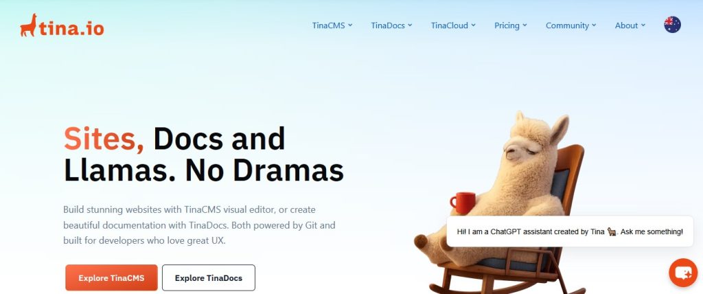 TINA CMS Homepage